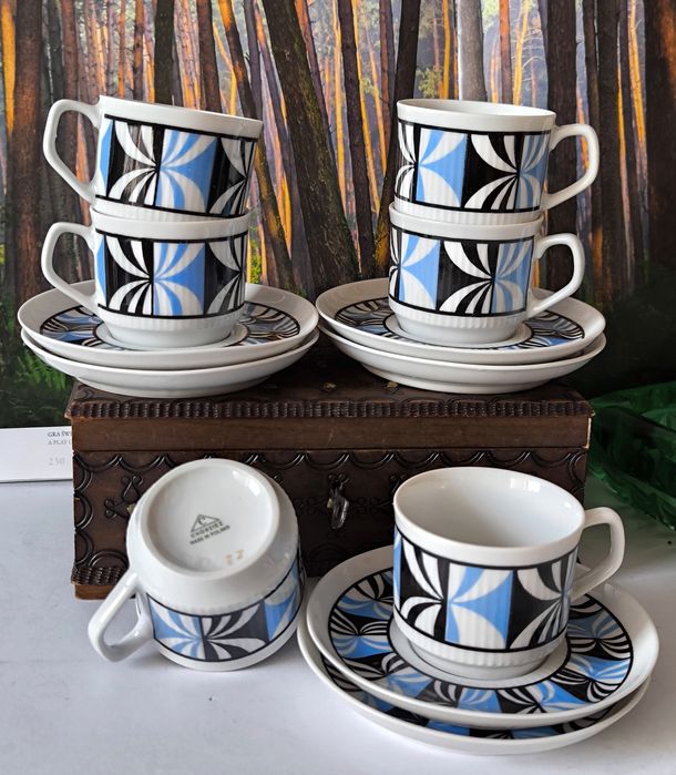 Filiżanki Chodzież Roman piękna stara porcelana