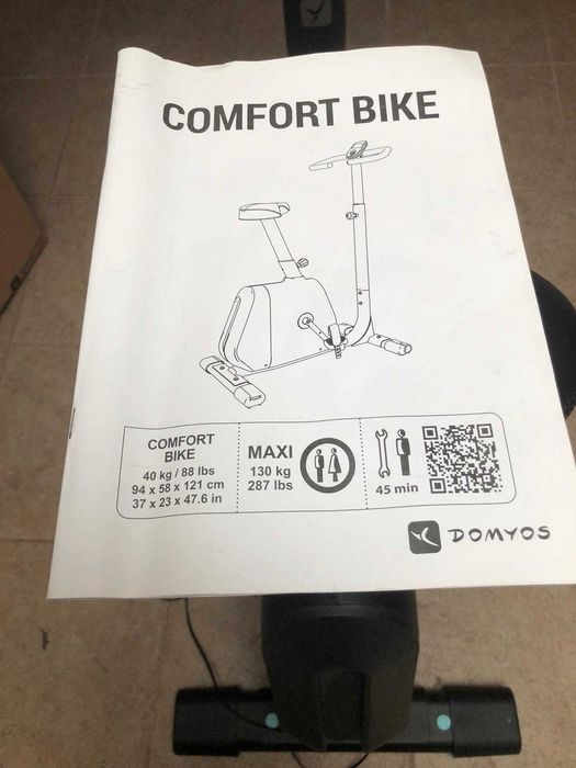 Bicicleta estática Domyos Comfort 6 / Praticamente nova / Pouco uso