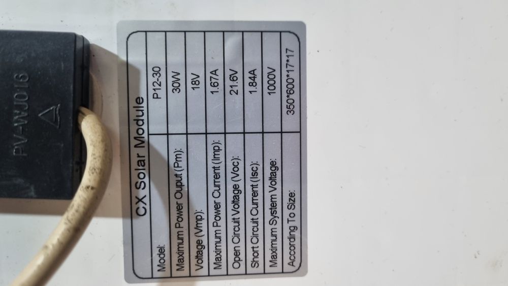 Сонячна панель 30w із шим контролером