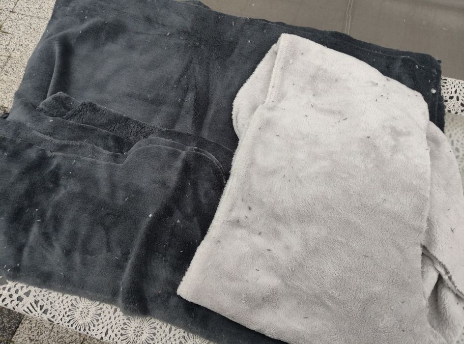 Ścinki materiału polar futerko trzy kolory