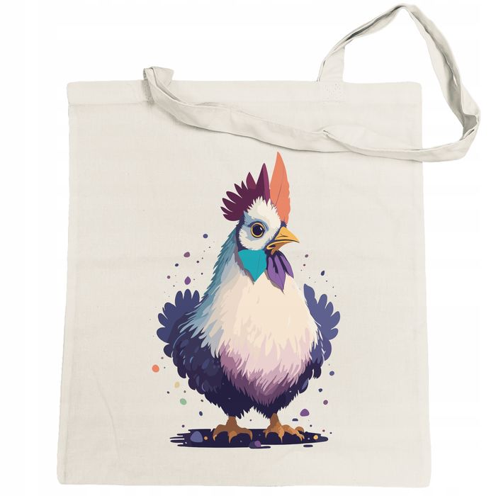 torba zakupowa kogut kolorowy modny nadruk kogucik