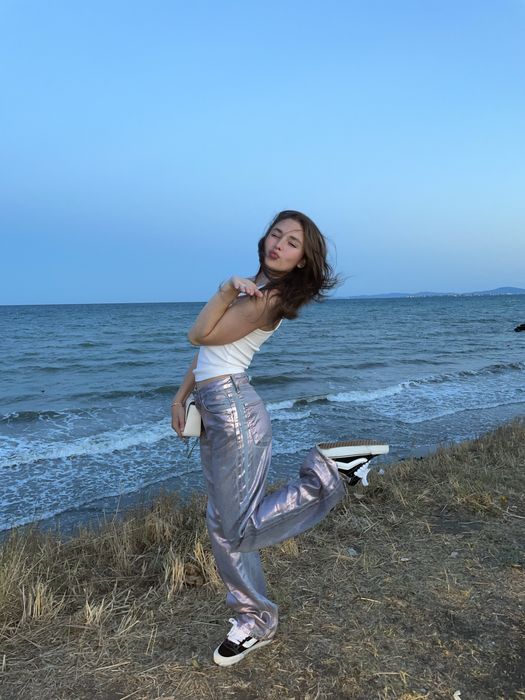 Джинси zara блискучі