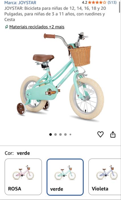 Bicicleta de Crinça roda 14” Joystar