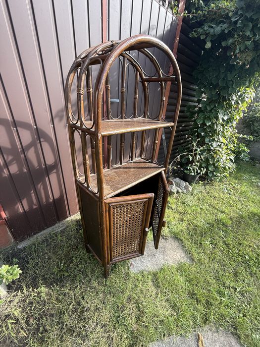 Szafka/Regał Rattan Bambus Vintage Arched Curio Boho