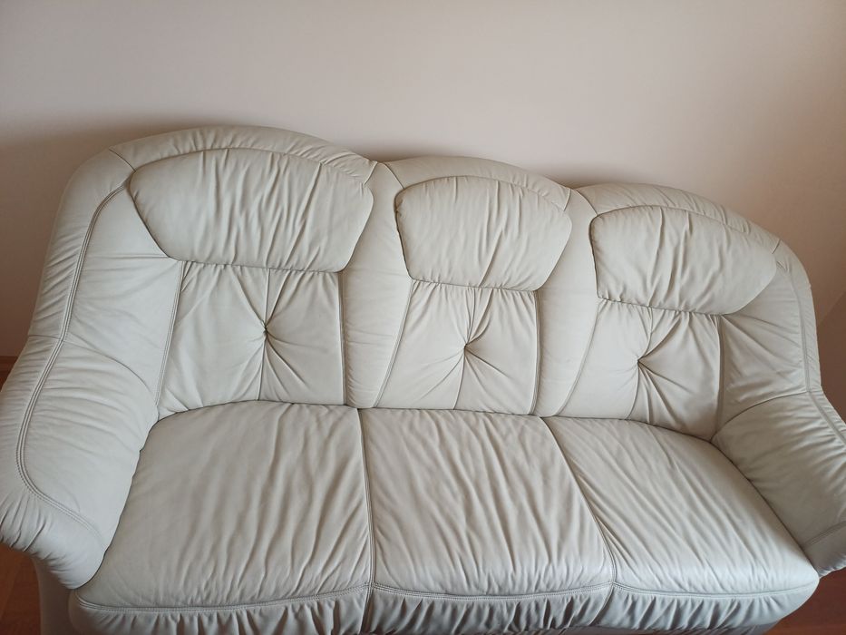 Komplet skórzany 3 i 2 osobowe kanapy