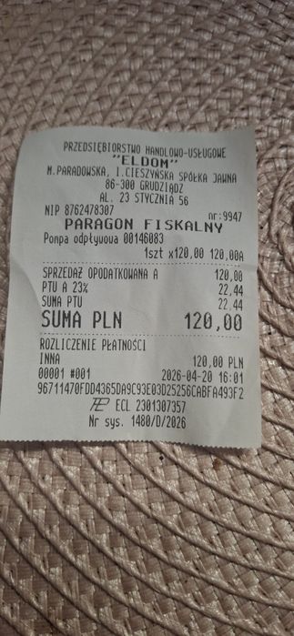 Pompa odpływowa  do pralki bosch