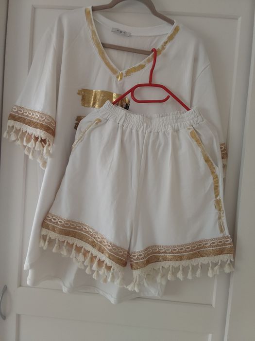 Komplet letni bluzka i spodenki Boho rozmiar uniwersalny Zocco