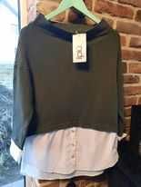 Bluzka koszulowa 2w1 khaki PRODUKT POLSKI/ uni