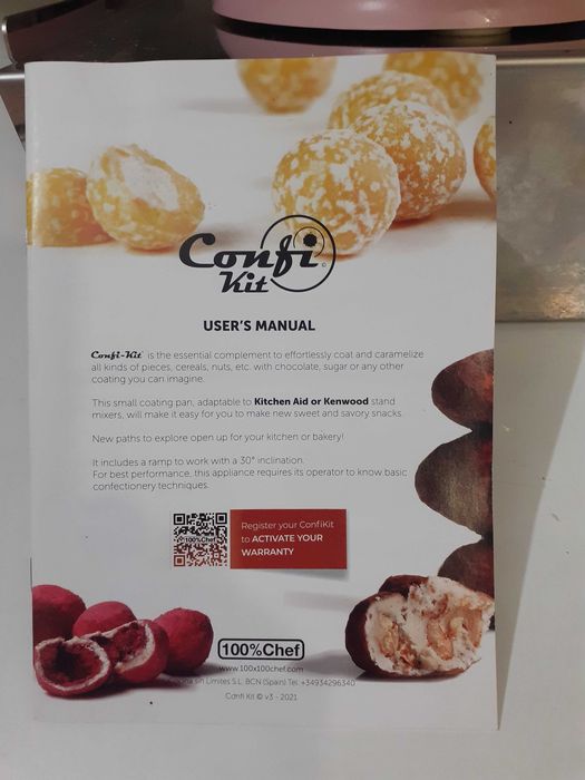 Tambor de fazer amêndoas com cobertura, Kit Confit como novo