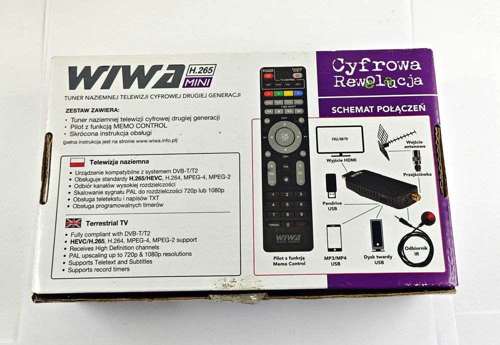 Tuner DVB-T2 Wiwa H.265 MINI