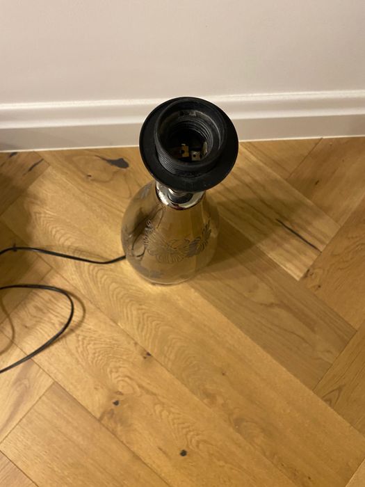 Srebrna Lampa dekoracyjna, podstawa lampy ,Black Red White wys.45 cm