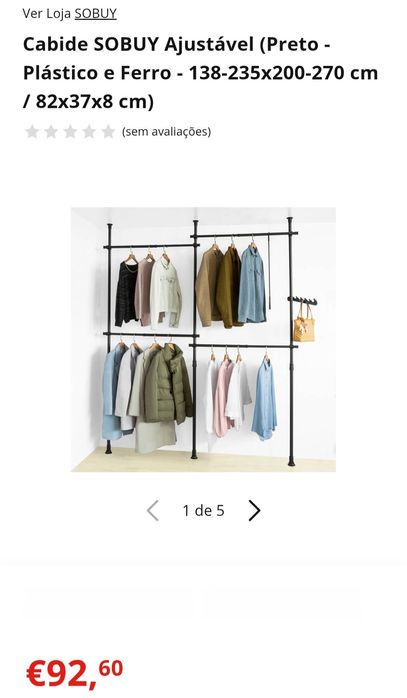 Cabideiro Telescópico Sobuy