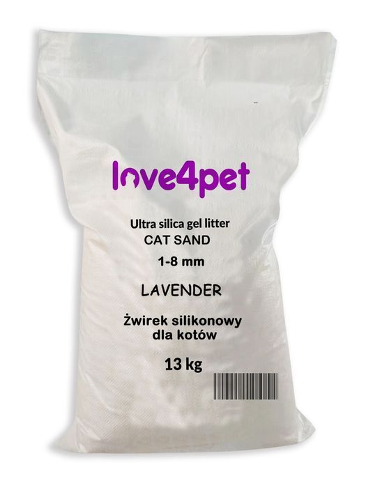 Żwirek Silikonowy Dla Kota Lawenda 13kg Absorbujący Zapach Deodoryzacja Higiena Zoojoy