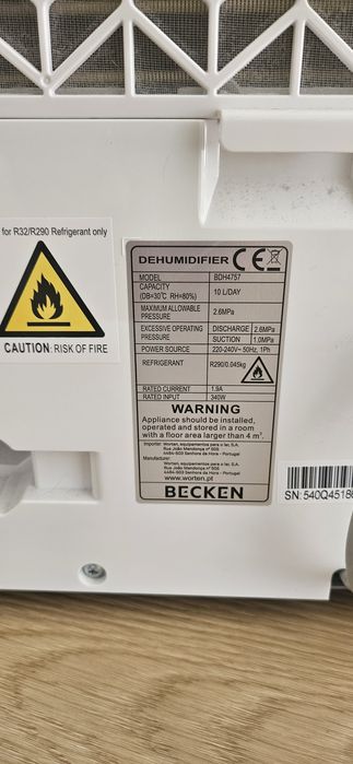 Desumidificador  Becken