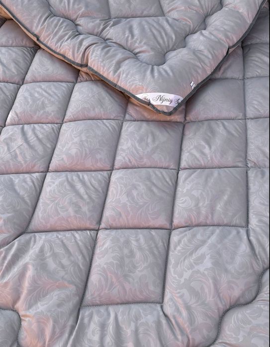 Одеяло натуральное шерсть овечья стёганое микросатин зимнее Евро