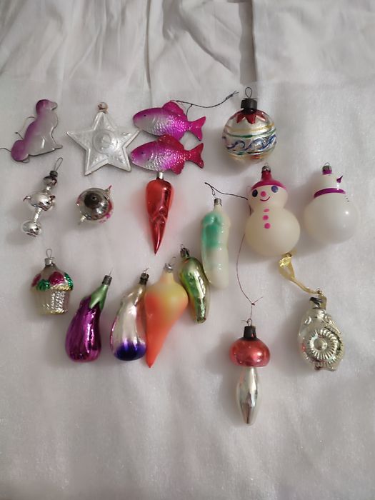 Новогодние  игрушки,СССР, стекло, картонаж