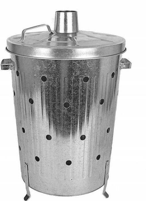 NOWA spalarka do liści 75L XXL spalarnia ogrodowa ocynk pojemnik