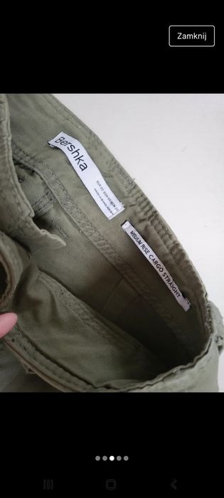 Spodnie zielone Cargo Bershka 32 xxs