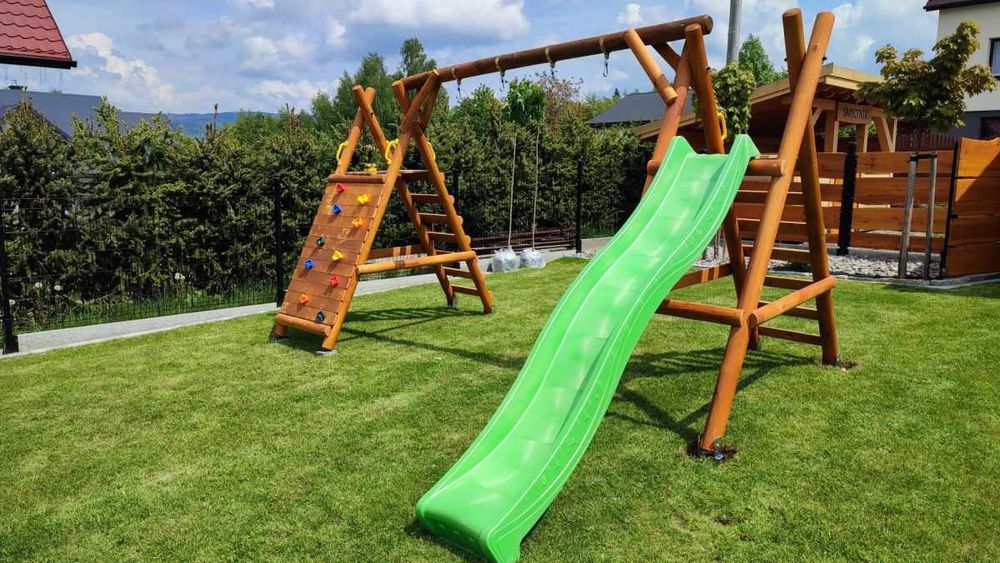 Plac Zabaw Ścianka Ślizg Huśtawki Solidny Bezpieczny Trwały - TYMEK