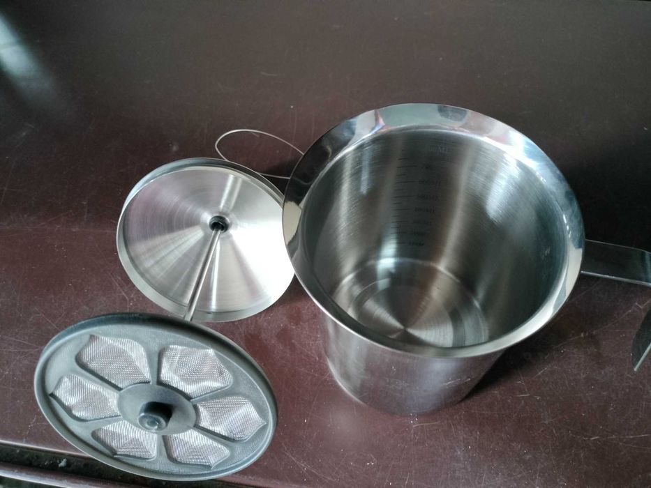 Spieniacz do mleka pianki RĘCZNY stalowy garnek ubijak 800ml