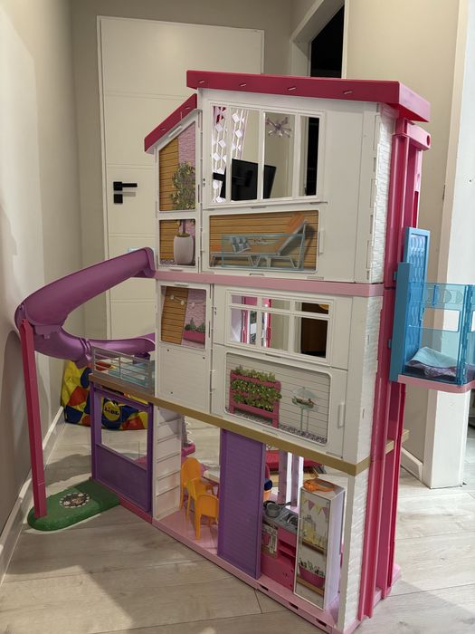Duży domek dla lalek Barbie Dreamhouse + basen + zjeżdżalnia
