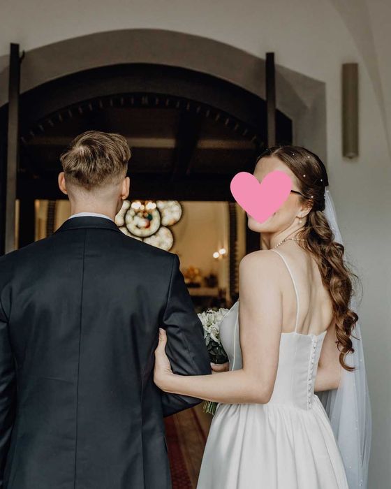 Klasyczna suknia ślubna z gorsetem w stylu Bridgerton (170+5cm/M)