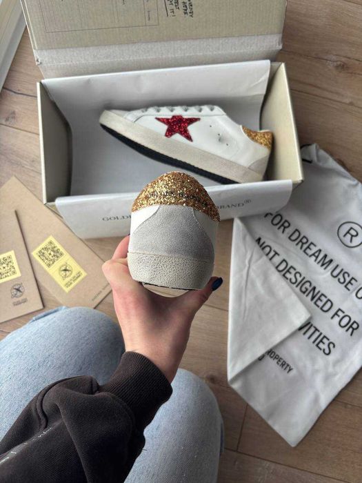 Кеды Golden Goose Glitter Star Gold Red ОРИГИНАЛ