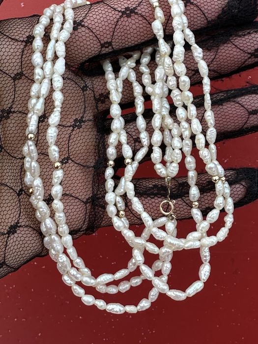 Буси:річкові перли и золото 585 (14К)