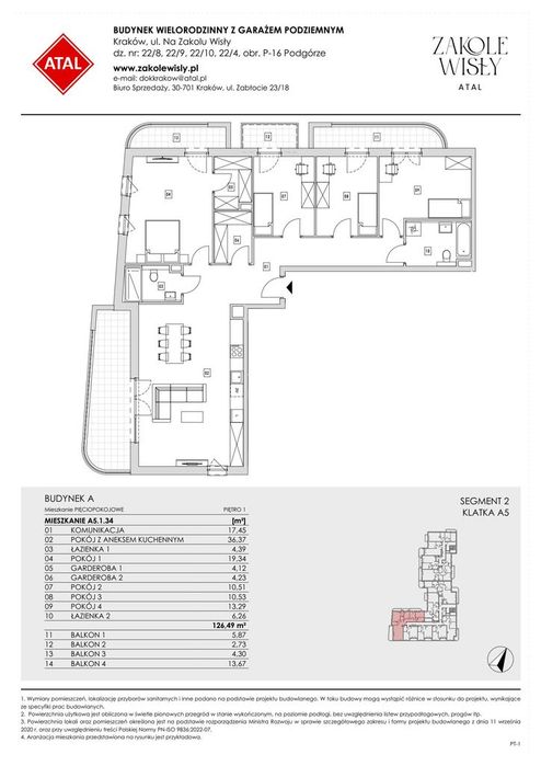 5-pokojowe mieszkanie 126m2 + 4 balkony