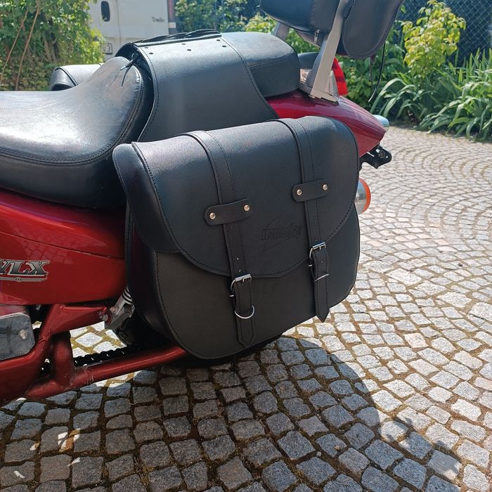 Sakwy Boczne Skórzane Chopper Shadow Virago 18L Star Vulcan Intruder