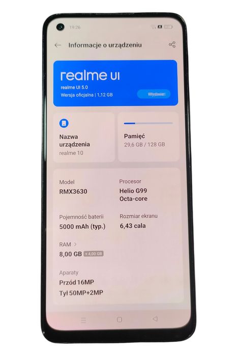 Realme 10 uszkodzony wyświetlacz