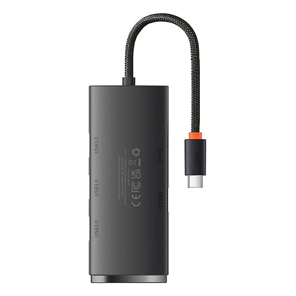 Baseus Lite Series przejściówka HUB USB Typ C - 4x USB 3.0/25cm czarny