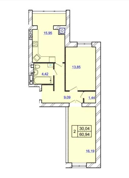 41971 Видова 2к квартира 61 м² в ЖК Avila Land! Панорама на місто та річку, 9/10 пов.