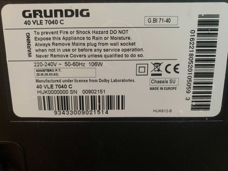 Телевізор Grundig 40 дюймів(101,6 см) 40VLE7040C full HD без смарта