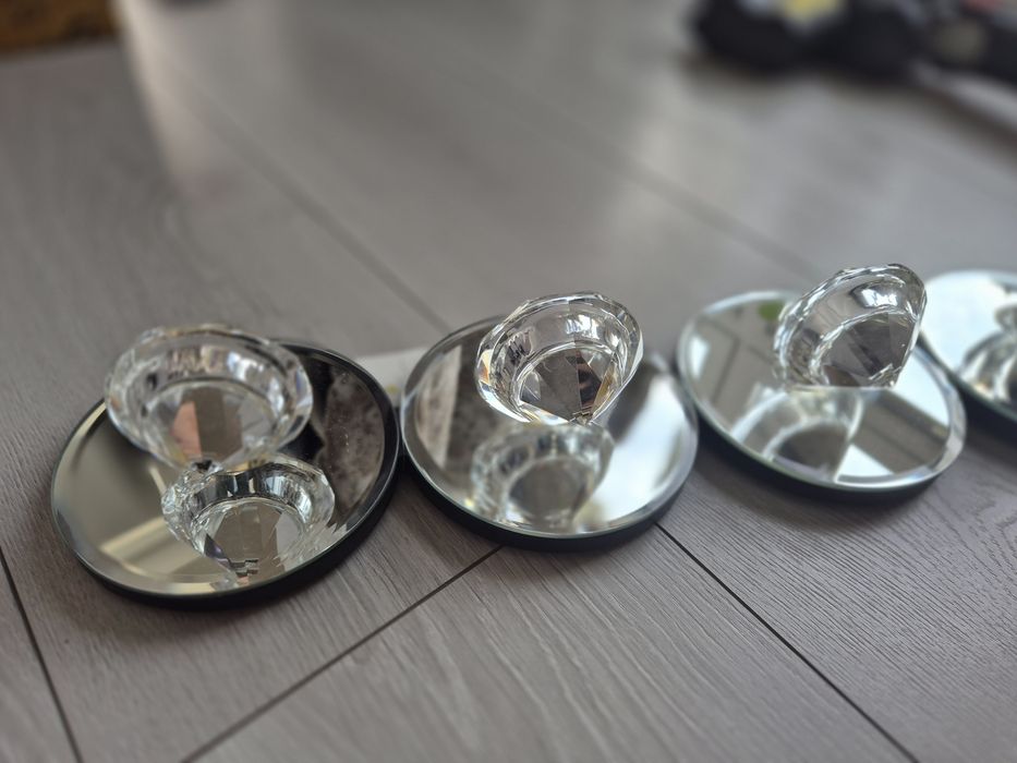 Lustro, lustra, świecznik glamour (4 lusterka), nieużywany Trójmiasto