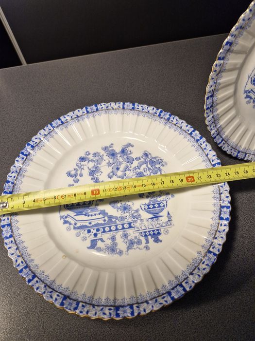 Przedwojenna śląska porcelana china blau . Talerze Tiefenfurt Tuppack