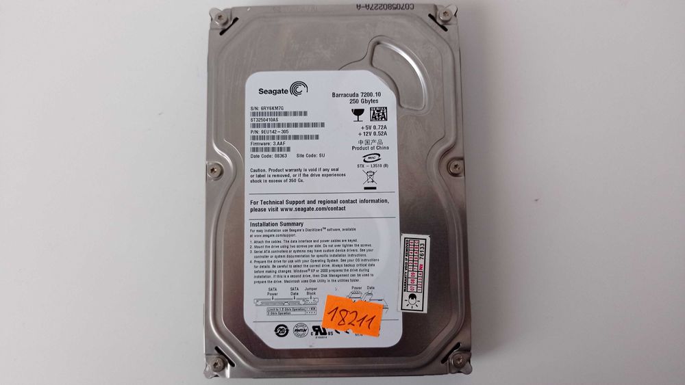 Б/В 211 Жорсткий диск HDD Seagate 250GB 7200rpm 16MB ST3250410AS 3.5" SATAII