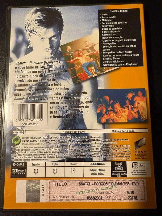 DVD do filme Snatch porcos e diamantes