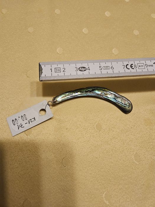 Wisior z naturalnej muszli w odcieniach niebieskich