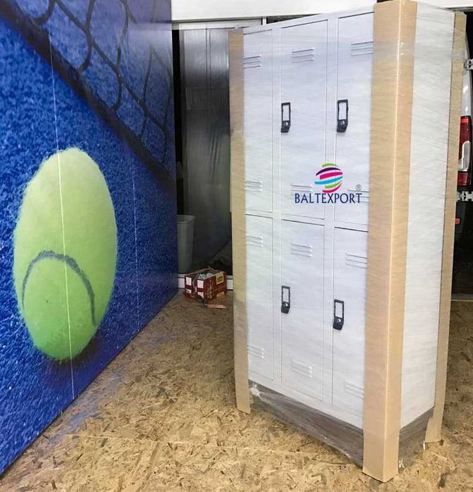 Vestiario c/6 Cacifos Sobrepostos 1900x900x500mm c/Pés 200mm Cor Cinza