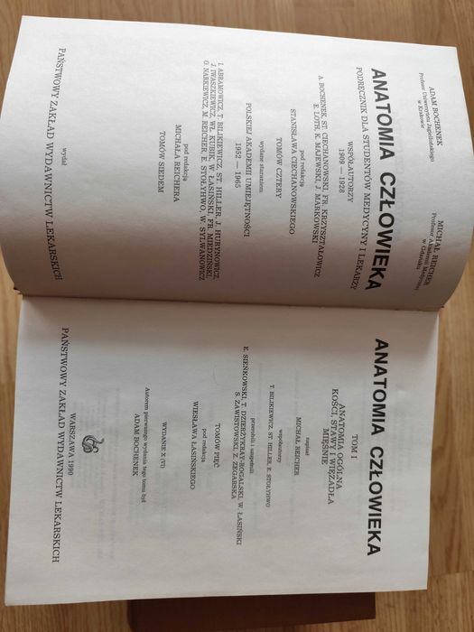 Anatomia człowieka Bochenek&Reicher V tomów