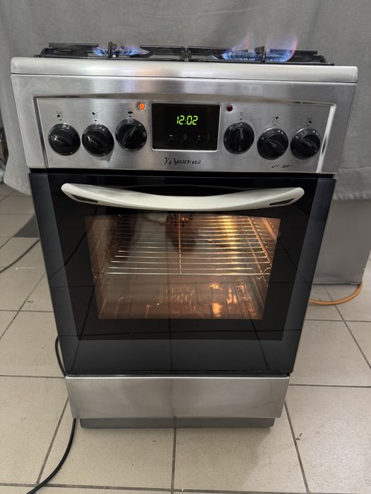 Плита газова з духовкою електричною Mastercook Нержавійка