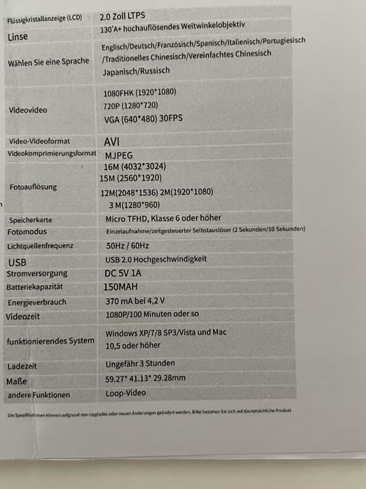 Action cam Full HD Nova