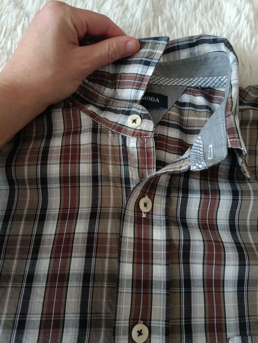 Koszula męska w kratę Casa Moda, XL, bawełna 100%, z kołnierzem, długi rękaw