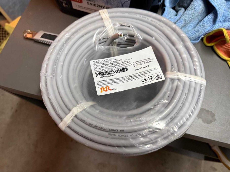 Kabel H05VV-F 3x1,5mm 300/500V linka okrągła izolacja 3G1.5mm² krążek 50 metrów