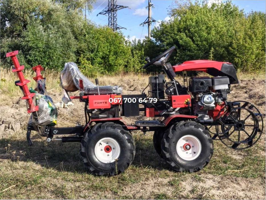 переломка мототрактор FORTE MT-192 GH PRO з гідравлікою на бензині Форте 18 к.с. карданна передача 4х4 + Безкоштовна доставка