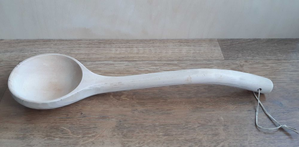 Drewniana łyżka kuchenna, nabierak do sauny 41cm