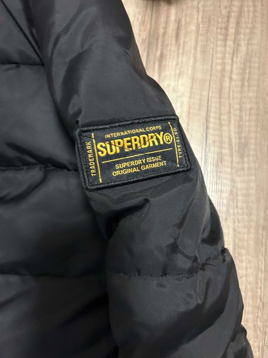SUPERDRY kurtka zimowa chlopiec męska S czarna gruba oryginalna