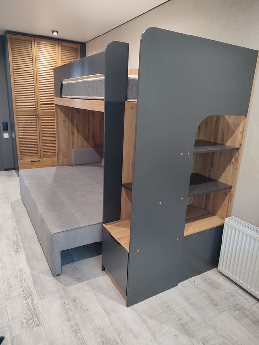 Ліжко двухярусне з диваном та матрасом "Джуніор"