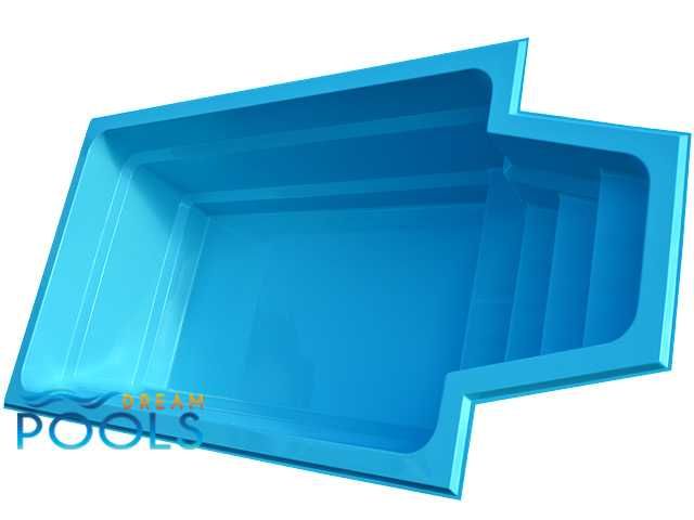 Basen poliestrowy 5,5x2,8x1,4m skimmer, 2 sysze, filtracja akcesoria